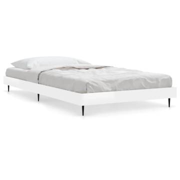 High Gloss White Bed Frame 90x200 cm - Durable & Stylish