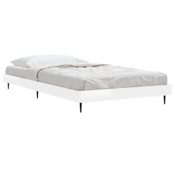 High Gloss White Bed Frame 90x200 cm - Durable & Stylish