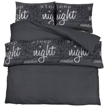 Black Duvet Cover Set 155x220 cm - 100% Cotton Elegance