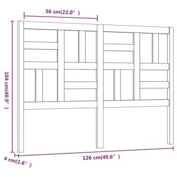 Stylish Solid Wood Pine Bed Headboard - 126x4x104 cm