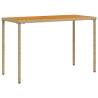 Beige Garden Table 115x54 cm with Acacia Wood Top | Hipomarket