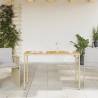 Beige Garden Table 115x54 cm with Acacia Wood Top | Hipomarket