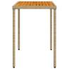 Beige Garden Table 115x54 cm with Acacia Wood Top | Hipomarket