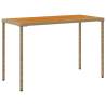 Beige Garden Table 115x54 cm with Acacia Wood Top | Hipomarket