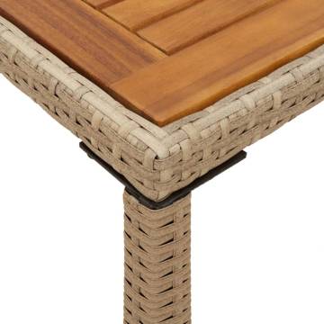 Beige Garden Table 115x54 cm with Acacia Wood Top | Hipomarket