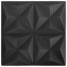 3D Wall Panels 48 pcs 50x50 cm Origami Black - Hipomarket