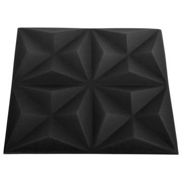 3D Wall Panels 48 pcs 50x50 cm Origami Black - Hipomarket