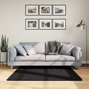 Rug OVIEDO Short Pile Black - 120x120 cm | Hipomarket