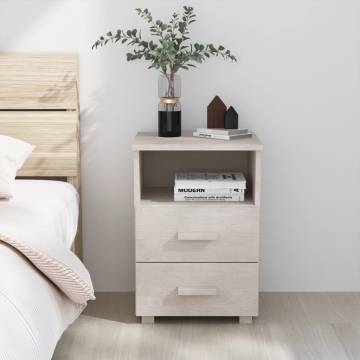 Bedside Cabinet HAMAR White - Solid Pine Wood Nightstand