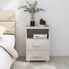 Bedside Cabinet HAMAR White 40x35x62 cm Solid Wood Pine Colour white Quantity in Package 1 