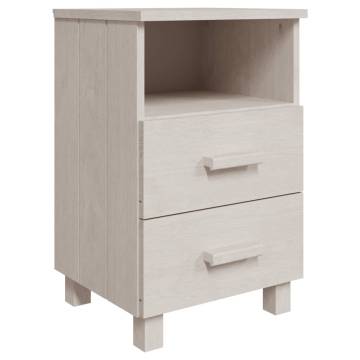 Bedside Cabinet HAMAR White - Solid Pine Wood Nightstand