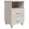 Bedside Cabinet HAMAR White - Solid Pine Wood Nightstand