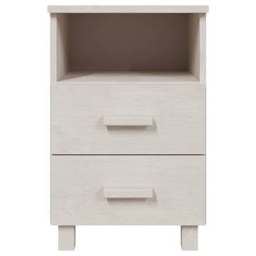 Bedside Cabinet HAMAR White - Solid Pine Wood Nightstand