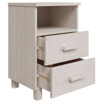 Bedside Cabinet HAMAR White - Solid Pine Wood Nightstand