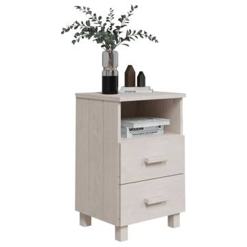 Bedside Cabinet HAMAR White - Solid Pine Wood Nightstand