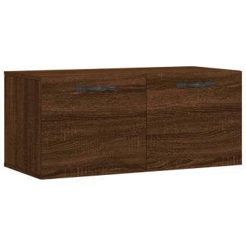 Wall Cabinet Brown Oak - 80x36.5x35 cm Engineered Wood