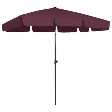 Beach Umbrella Bordeaux Red - UV Protection & Stylish Design