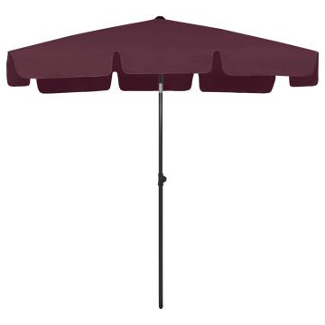 Beach Umbrella Bordeaux Red - UV Protection & Stylish Design