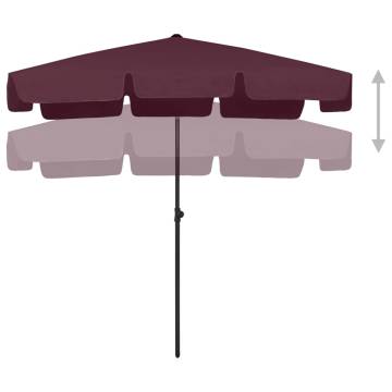 Beach Umbrella Bordeaux Red - UV Protection & Stylish Design