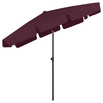 Beach Umbrella Bordeaux Red - UV Protection & Stylish Design