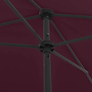 Beach Umbrella Bordeaux Red - UV Protection & Stylish Design