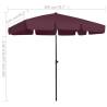 Beach Umbrella Bordeaux Red - UV Protection & Stylish Design