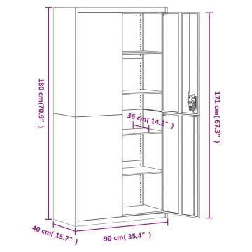 File Cabinet Black 90x40x180 cm - Stylish Steel Organizer