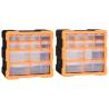 Multi-drawer Organisers with 12 Drawers 2 pcs 26.5x16x26 cm Colour orange and black Size 12 drawers Quantity in Package 1 Amount 