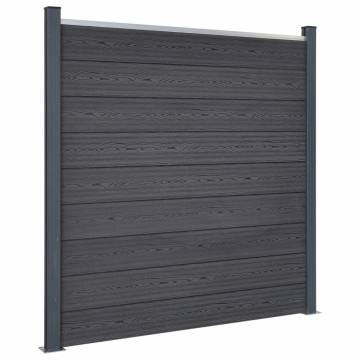 Fence Panel Set Grey 180x186 cm WPC - Durable Garden Fencing