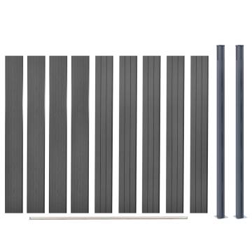 Fence Panel Set Grey 180x186 cm WPC - Durable Garden Fencing