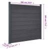 Fence Panel Set Grey 180x186 cm WPC - Durable Garden Fencing