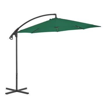 Cantilever Umbrella with Steel Pole 300 cm Green | HipoMarket