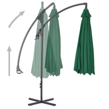 Cantilever Umbrella with Steel Pole 300 cm Green | HipoMarket