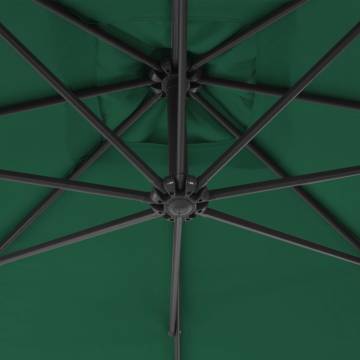 Cantilever Umbrella with Steel Pole 300 cm Green | HipoMarket