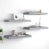 Floating Wall Shelves - 4 pcs Grey MDF | Stylish Home Decor