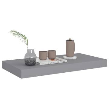 Floating Wall Shelves - 4 pcs Grey MDF | Stylish Home Decor