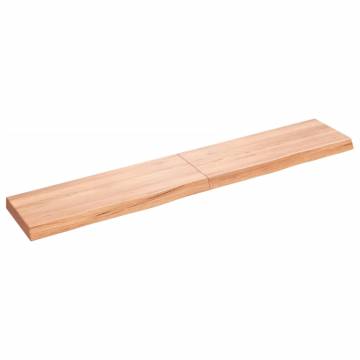 Wall Shelf Light Brown - Solid Oak Wood, 160x30 cm | HipoMarket UK