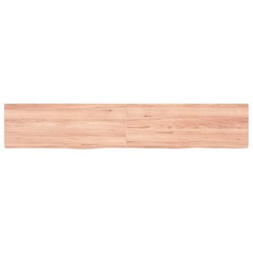 Wall Shelf Light Brown - Solid Oak Wood, 160x30 cm | HipoMarket UK