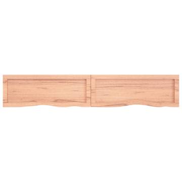 Wall Shelf Light Brown - Solid Oak Wood, 160x30 cm | HipoMarket UK