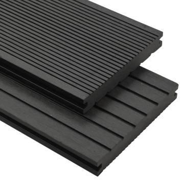 WPC Solid Decking Boards 26 m² - Durable Black Deck Solution