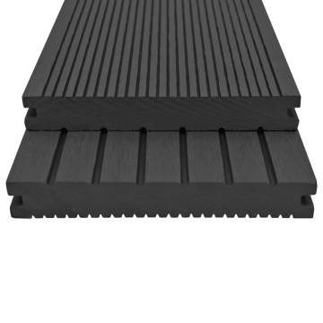 WPC Solid Decking Boards 26 m² - Durable Black Deck Solution