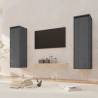 Wall Cabinets 2 pcs Grey - Solid Pinewood & Stylish Design