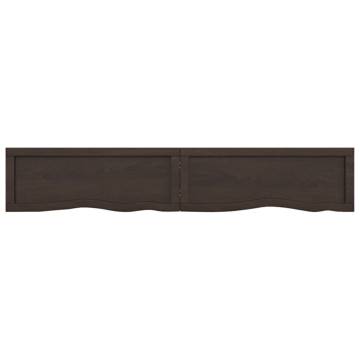 Dark Brown Solid Wood Bathroom Countertop | 160x30 cm