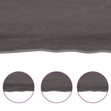 Dark Brown Solid Wood Bathroom Countertop | 160x30 cm