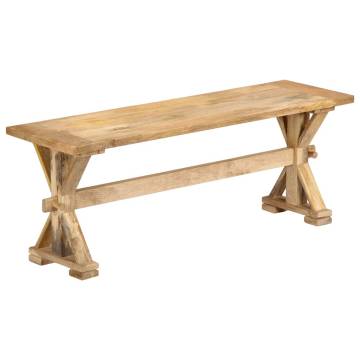 Solid Mango Wood Hall Bench - 120x35x45 cm | Hipo Market