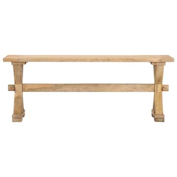 Solid Mango Wood Hall Bench - 120x35x45 cm | Hipo Market