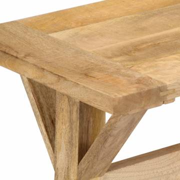 Solid Mango Wood Hall Bench - 120x35x45 cm | Hipo Market