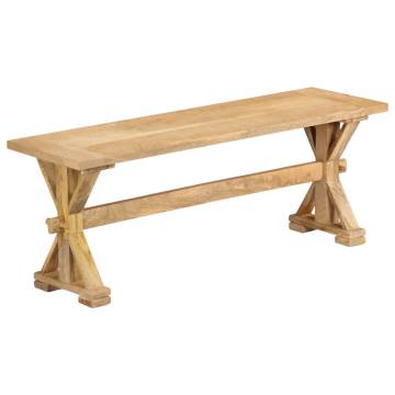 Solid Mango Wood Hall Bench - 120x35x45 cm | Hipo Market