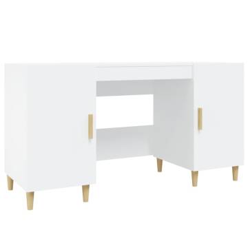 Stylish White Desk 140x50 cm - Engineered Wood | HipoMarket