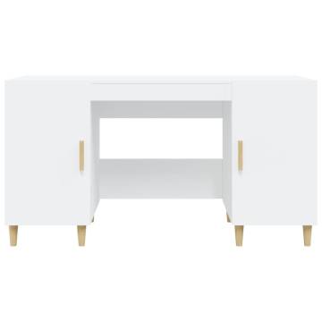 Stylish White Desk 140x50 cm - Engineered Wood | HipoMarket